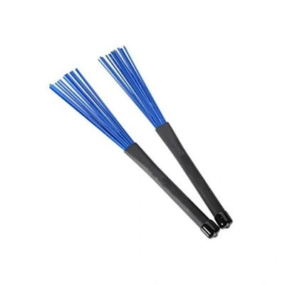 Image of ROSENICE Drum Brushes Drumstick Retractable Handles for Jazz Rock,One Pair(Blue)