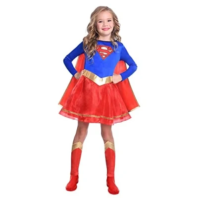 Image of Amscan 9906074 Kids Official Warner Bros. DC Comics Supergirl Classic Fancy Dress Costume Age: 4 6 Yrs