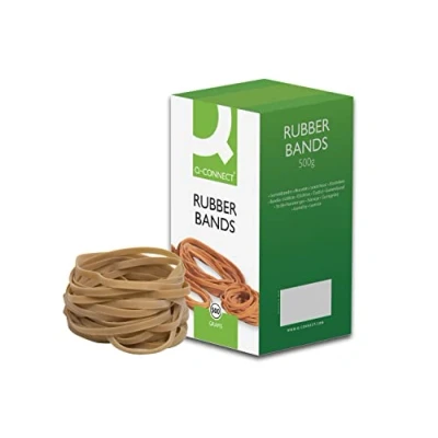 Image of Q Connect Rubber Bands No.69 150 x 6mm 500g KF10554,yellowgreybrownwhite