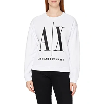 Image of Armani Exchange Women&#039;s Icon Project Sweatshirt, White (Optic 1000), Medium