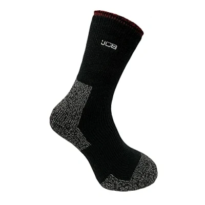 Image of JCB Mens Thermasock Work Socks 1 pack Black UK 6 8.5 EUR 39 43 Thermal Winter Warm