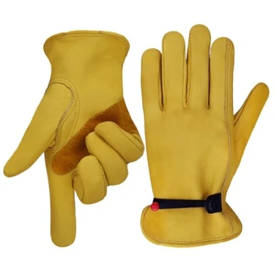 Image of OLSON DEEPAK Leather Working Gloves for Gardening,Thornproof Gardening Men and Women，Heavy Duty Work (XL)…