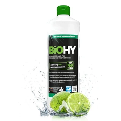 Image of BiOHY Dishwasher Detergent for Commercial use (1l Bottle) Phosphate Free Concentrate Gastronomy Radiant Shine Due to Outstanding Fat Dissolving Formula (Geschirrreiniger)