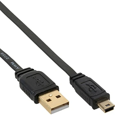 Image of InLine 31820F USB Cable 2 m A Mini B Black Cables (2 m, A, B, 2.0, Male Connector/Male Connector, Black)