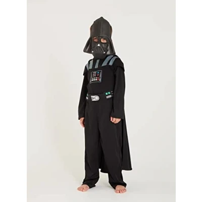 Image of TU Kids Star Wars Darth Vader Child Boys Fancy Dress Costume Age 5 6, Black