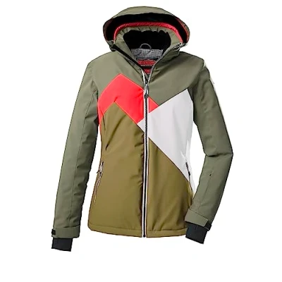 Image of Killtec KSW 83 WMN Ski JCKT 38622 000 Women&#039;s Jacket with Zip Off Hood and Snow Guard Olive Size 36