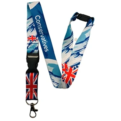 Image of PAC Supplies Global 20MM Political Neck Lanyard With Safety Breakaway &amp; Detachable Buckle Clip (Conservative Party, 1 Lanyard)