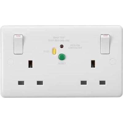Image of KnightsBridge 13A 2G DP RCD Switched Socket 30mA (Type A)