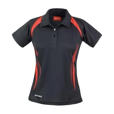 Image of Spiro S177F Ladies Team Spirit Polo Shirt Black/Red M