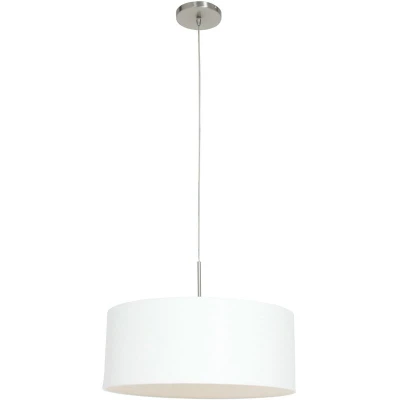 Image of Sparkled Light Cylindrical Pendant Ceiling Steel Brushed, Sizoflor Fabric