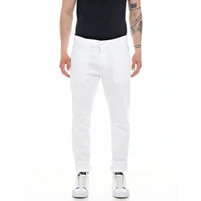 Image of REPLAY Adult M1021 Mickym Jeans, Optical White 001, 29W / 32L