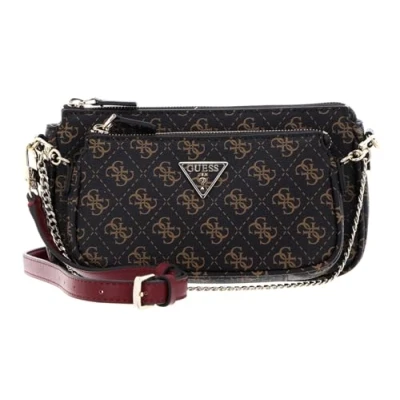 Image of GUESS Women Noelle DBL Pouch Crossbody Bag, Brown, 24x13x5 cm