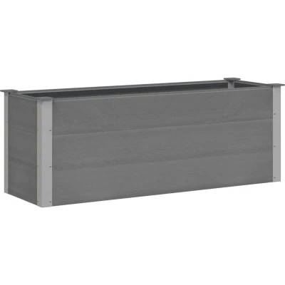 Image of vidaXL Garden Raised Bed in Grey Wood Plastic Composite Outdoor Planter Modern Design with Large Capacity Suitable for Flowers and Green Plants
