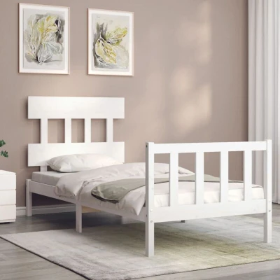 Image of vidaXL Bed Frame without Mattress White 100x200 cm Solid Wood Pine
