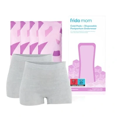 Image of Frida Mom 2 in 1 Postpartum Pads: Absorbent Perineal Ice Maxi Pads, Instant Cold Therapy Packs and Maternity Pad One, 4 Count