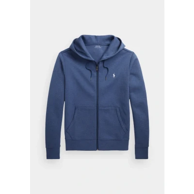 Image of Polo Ralph Lauren LONG Sleeve Zipup sweatshirt, Men&#039;s, Size: Small, Derby blue heather