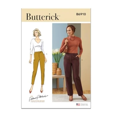 Image of Butterick B6910B5 Misses&#039; Contour Band Trousers by Palmer/Pletsch B5 (8 10 12 14 16), Paper