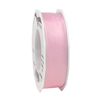 Image of Präsent Four Seasons Organza Wired Edge Ribbon Ligth Pink 25 mm Width, m Length
