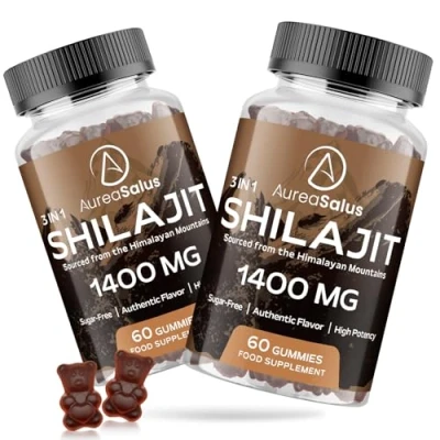 Image of 1400mg Himalayan Shilajit Gummies, Supplement with 85+ Trace Minerals &amp; Fulvic Acid, Sugar Free, Gummy for Energy, Immunity, Adaptogenic, 120 Counts