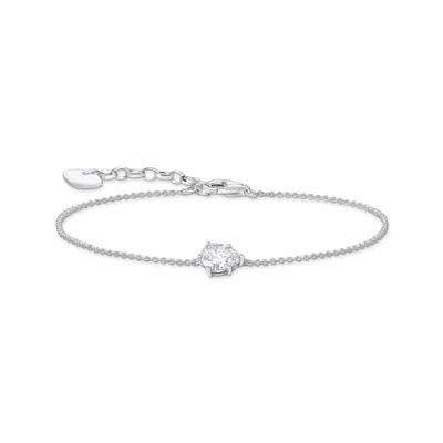 Image of Thomas Sabo Eine Grösse Sterling Silver Bracelet with Pink Zirconia A2159 051 14 925 Cubic Zirconia, Grösse, Silver,