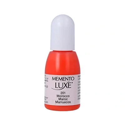 Image of Tsukineko Inker Stamp Ink 15 ml Red, Morocco Accessories Reinker for Memento Luxe Pads, 15ml
