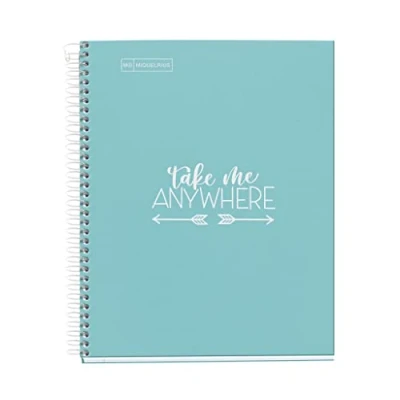 Image of Miquelrius 46560 Notebook A5 100 Grid 90 Grams Messages Sky Blue