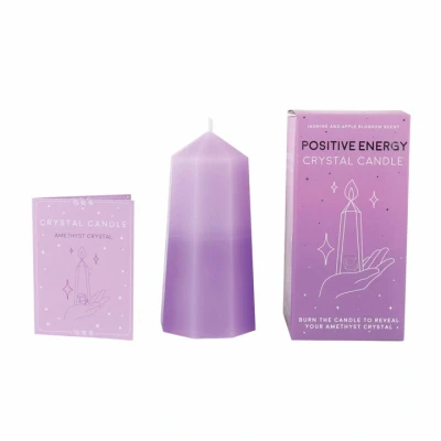 Image of Gift Republic Positive Energy Crystal Candle, Lilac