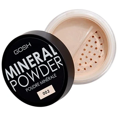 Image of GOSH Mineral Powder, Vegan, Loose Fixation Powder with Minerals for All Skin Types, Matte &amp; Long Lasting a Flawless Complexion, No Mask Effect, Medium to High Coverage, 002 Ivory