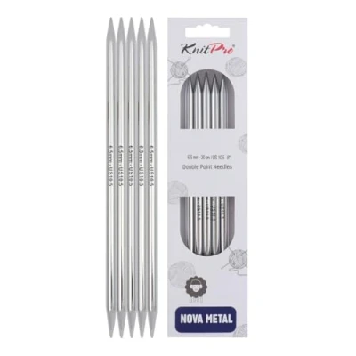 Image of KnitPro 20 cm x 6.5 mm Nova Double Pointed Needles, Silver