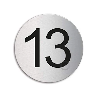 Image of Stainless Steel Door Number 13 Thirteen Ø 75 mm 40083