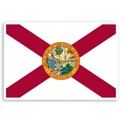 Image of 2 x 10cm Florida US State Flag Vinyl Stickers America USA Luggage Sticker #30264 (10cm Wide)
