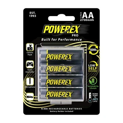 Image of Powerex PRO High Capacity Rechargeable AA NiMH Batteries (1.2V, 2700mAh) 8 Pack, (MH 8AAPRO BH)