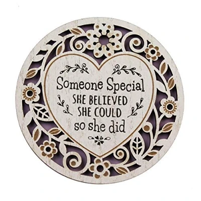 Image of History &amp; Heraldry Woodcuts Sentiment Wooden Coaster Gift Idea Someone Special