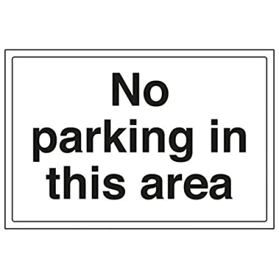 Image of V Safety No Parking In This Area Sign 300mm x 200mm 1mm Rigid Plastic