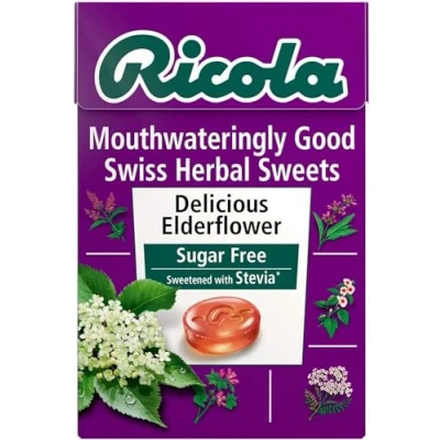 Image of (2 Pack) Ricola Elderflower SF Lozenges Box 45g 2 PACK BUNDLE