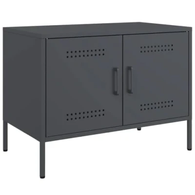 Image of vidaXL TV Cabinet Anthracite 68 x 39 50.5 cm Steel Industrial Style Stand with Ample Storage for Living Room or Bedroom