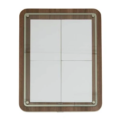 Image of Securit Glass Star Information Display, 4xA4 (A2), 57x75x3cm, Walnut/Stainless Edge (MCS 4A4 WAL)