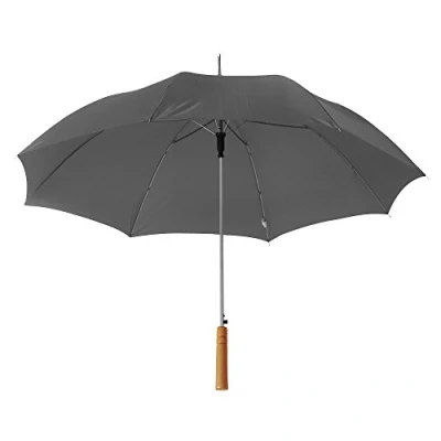 Image of eBuyGB Automatic Wedding Photographer Parasol Folding Umbrella, Long Umbrella with Stick Handle Rain Colourful Grey 37 Inch / 94cm Span 84cm Length