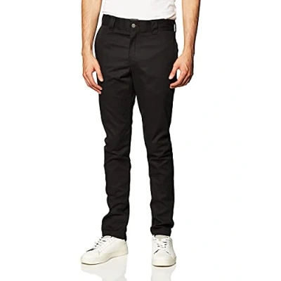 Image of Dickies Men&#039;s Slim Skinny Workwear Trousers, Black (Black), W32/L32