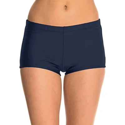Image of Ecute Womens Swimming Shorts Black Beach Swimwear Bikini Bottom, UK 10, Navy