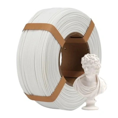 Image of eSUN Matte PLA Refill Filament 1.75mm, Spoolless 3D Printing Filament, Shine Free Color, Frosted Texture, 1KG Spool (2.2 LBS) for Printers,Milky White