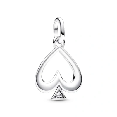 Image of Pandora ME Spade sterling silver medallion with clear cubic zirconia