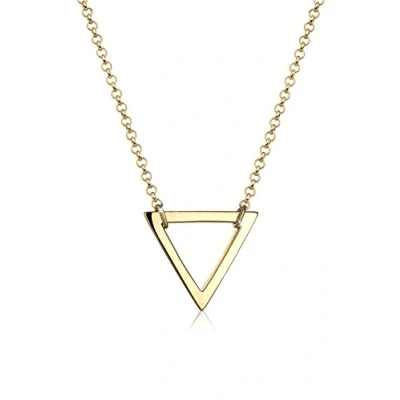 Image of Elli Women&#039;s 925 Sterling Silver Gold Plated Xilion Cut Necklaces of Length 45 cm