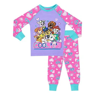 Image of Paw Patrol Girls Pyjamas Snuggle Fit , Multicoloured, Age 7 to 8 Years
