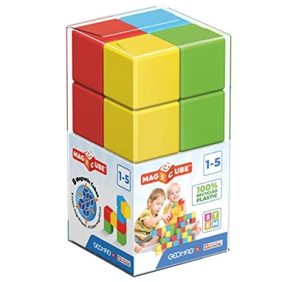 Image of GEOMAG Magicube 54 Green Magnetic Toys Toddler Magnets STEM endorsed Educational Building Cube Set for Creativity and Early Learning Fun Swiss made 8 pieces Ages 1 5