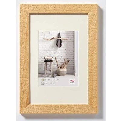 Image of walther Design Picture Frame Natural 20 x 30 cm with PassepArtout, Home Wooden HO030H