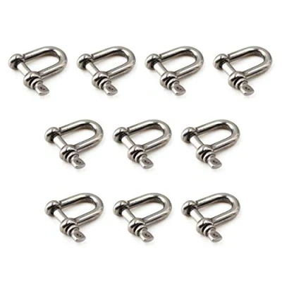 Image of 3/16&quot; M5 304 Stainless Steel D Ring Shackle Lock for Heavy Duty Construction,Vehicle Recovery, Hauling (10PCS)