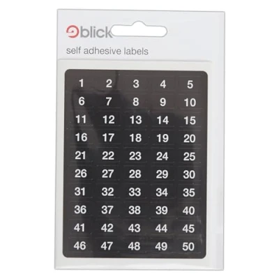 Image of Blick Labels, Black &amp; White, Self Adhesive Stickers, 1 to 20 Numbers, 7mm x 12mm, 500 for Home, Office, Family, School, Holiday Calendar Organising, Planner, Rewards Chart, Colour Coding