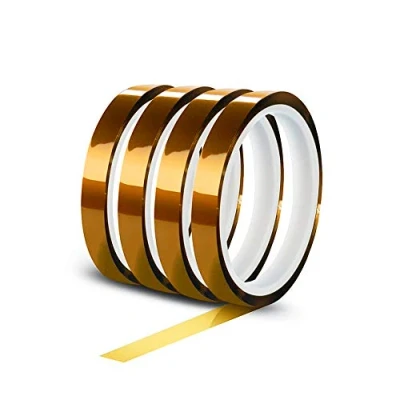 Image of YIXISI 4 PCS High Temperature Tape, Kapton Polyimide Sublimation 12 mm x 33m, Thermal Transfer for Elecric Products, 3D Printers, Up to 280℃ (536℉)