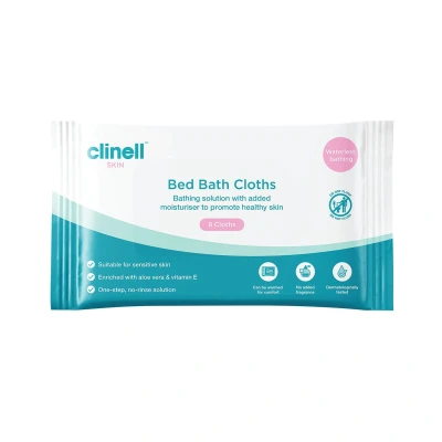 Image of Carell Bed Bath Wipes Pack of 24 8 per (192 Wipes) Easy to use, Containing Aloe Vera, Dermatologically Tested, Alcohol Free, Gentle pH Neutral Formula